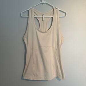 Fabletics Racerback Workout Tank Top – Off-White, Women’s Medium